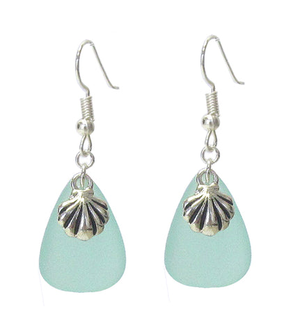 Aqua Seashell Earrings