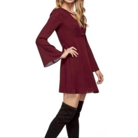 SAM EDELMAN Bell Sleeve A-Line Dress in Industrial Green