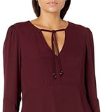 SAM EDELMAN Bell Sleeve A-Line Dress in Burgandy
