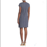 H HALSTON Extended Shoulder Draped Dress