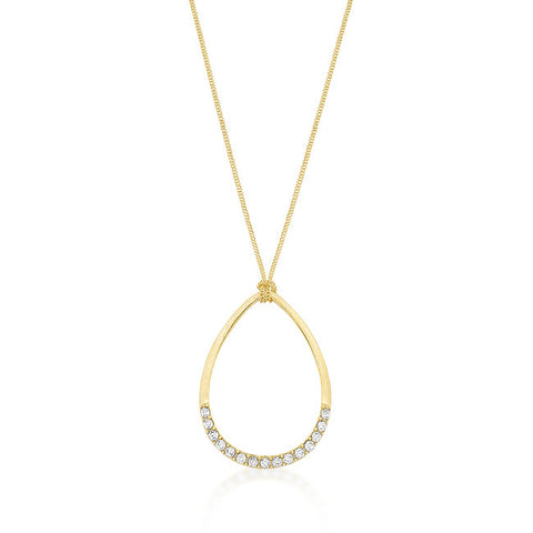 Golden Crystal Teardrop Necklace