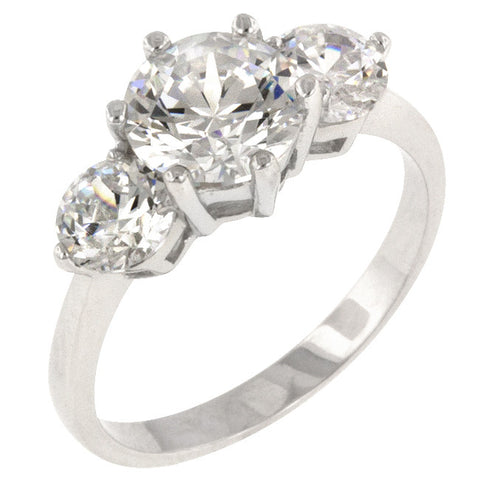 Classic Clear Triplet Anniversary Ring