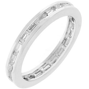 Silver White Eternity Band