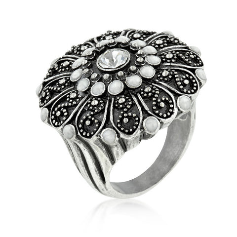 Antique Silver Crest Ring