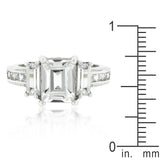 Emerald Cut Triplet Engagement Ring