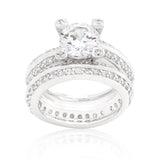 Round Cut Pave Ring Set