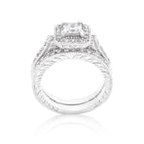 Art Deco Princess Cut Bridal Set