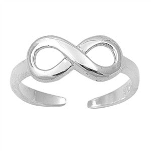 .925 Sterling Silver Infinity Toe Ring