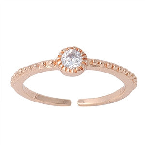 Rose Gold Over .925 Sterling Silver CZ Toe Ring