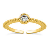 Yellow Gold Over .925 Sterling Silver CZ Toe Ring